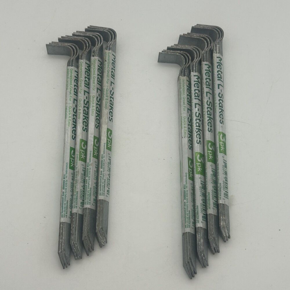 Greenscapes Metal L-Stakes 9” Galvanized Steel Landscape Stakes Edging Lot of 24